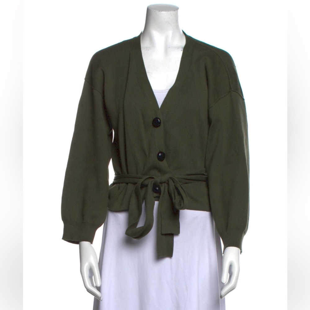 Apiece Apart Forest Green Cardigan with Tie Waist